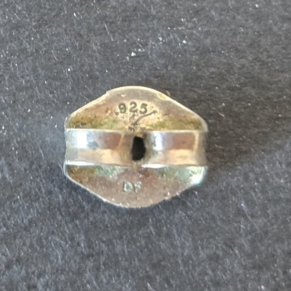 Modernist Sterling Silver 925 Amethyst Dangle Earrings signed - Picture 6 of 6